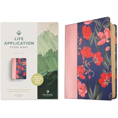 NLT Life Application Study Bible, Third Edition (Red Letter, Leatherlike, Pink Evening Bloom)