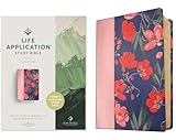 NLT Life Application Study Bible, Third Edition (LeatherLike, Pink Evening Bloom, Red Letter)