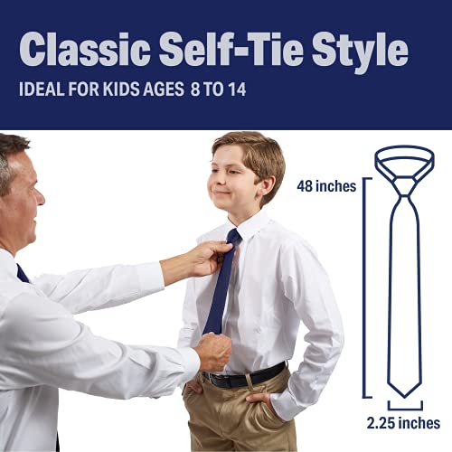 Luther Pike Seattle Handmade Self Tie Ties For Boys Woven Boys Navy Blue Ties: Neckties For Kids Wedding Graduation thumb #1