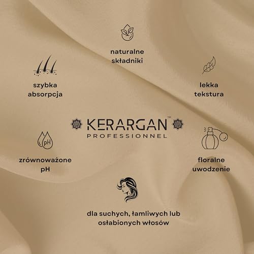 Kerargan - Maska do Włosów Przeciw Wypadaniu z Olejem Rycynowym - Intensywna Pielęgnacja dla Suchych i Łamliwych Włosów - Wzbogacona w Aloes - Bez Sulfatów, GMO, Oleju Mineralnego - 500ml