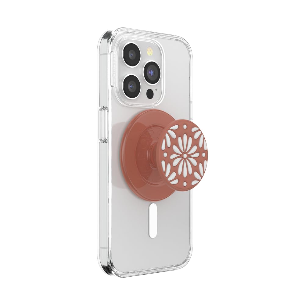 PopSockets Phone Grip for MagSafe with Kickstand, Magnetic Stand, Swappable Top, Secure Hold for iPhone MagSafe Cases, Phone & Tablet Grip, Cute PopSockets - PopOut Glazed Terracotta