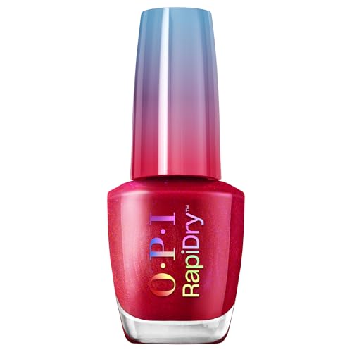 OPI RapiDry™ Quick-Dry Lack - Ring the Alarm Roter Nagellack - Veganer, Wischfester & Schnell Trocknender Nagellack (9 ml)