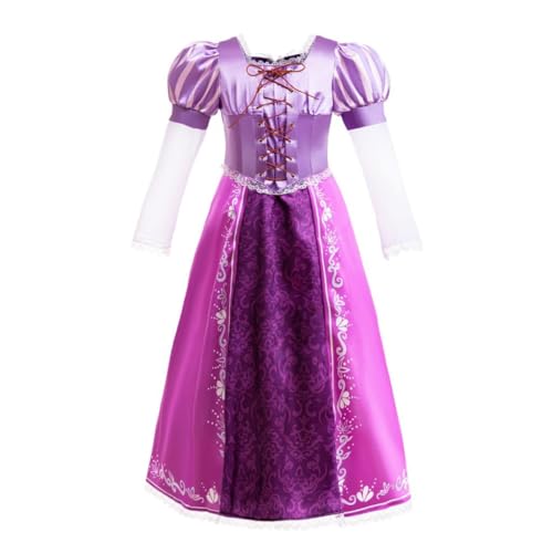 Lito Angels Disfraz Vestido de Princesa Rapunzel Carnaval Fiesta de Cumpleaños para Niña Talla 5-6 años, Morado