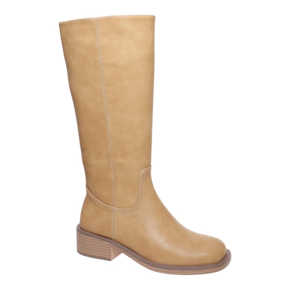 Pierre Dumas Womens Knee High Boots Chunky Block Low Heel Long Boots Zipper