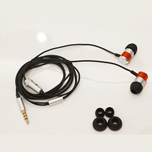Hi-Fi Sound Earbuds Hands-Free Earphones w Mic Metal Headphones Headset 3.5mm [Wood Trim] for Consumer Cellular Doro PhoneEasy 626 - Consumer Cellular Huawei Vision 3 LTE
