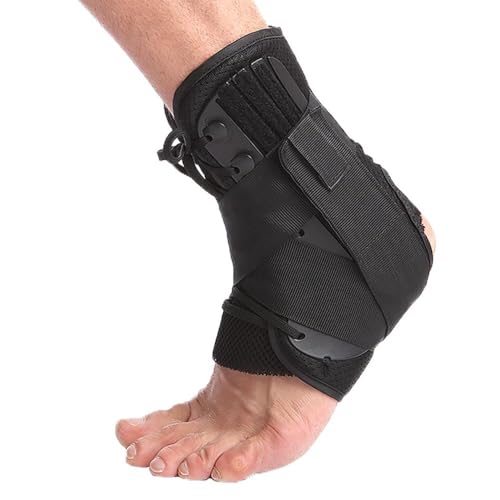 Soporte de tobillo para daño de ligamentos, esguince de tobillo, tendinitis de Aquiles y correa de soporte para fascitis plantar, alivio del dolor de talón y envoltura para compresión S (pie derecho)