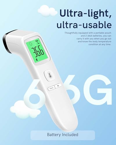 No-Touch Forehead Thermometer for Adults, Infrared Digital Thermometers for Kids, Touchless Baby Thermometer, Accurate Reading with LCD Display, Mute Mode, Memory Recall, Fever Alarm - Image 6