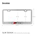 Deselen - LP-BS07P - Stainless Steel S-Line License Plate Frame with Screw Caps Cover Set for Audi S line, Silvery White/Chrome (2 Pieces)