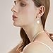 10mm Lightweight Ocean Faux Charms Fashion Pearl Dangle Earrings Natural Shell Beads Drop Earrings Fashion Jewelry for Women Christmas (Silver)