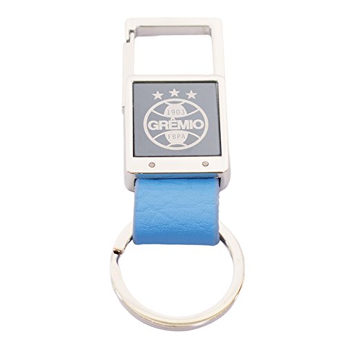 Chaveiro de Metal com Couro - Grêmio