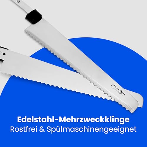 Foto von Clatronic® elektrisches Messer | Elektromesser für Fleisch, Brot und Tiefkühl | Edelstahl-Klinge | rostfrei und spülmaschinengeeignet | starker 120 W-Motor | elektrisches Küchenmesser | EM 3702