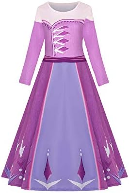 Little Girls Princess Dress Princess Costume Long Sleeve Birthday Party Dress up Halloween Costume for Girls