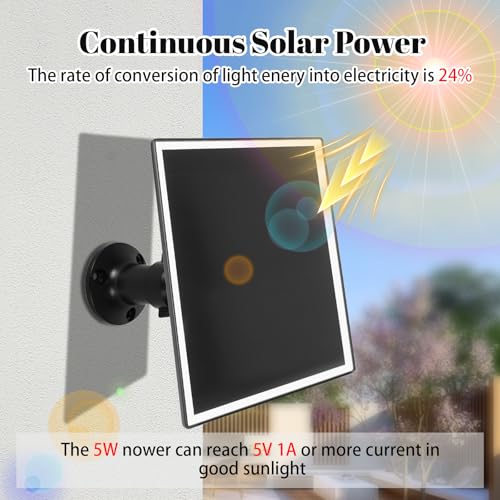 Solarpanel für Blink Kamera Outdoor, 5W Solarpanel Kompatibel mit Blink Outdoor 3 (3rd Gen), XT XT2 Kamera (Nicht Enthalten), IP66 Wasserdicht, mit Verstellbarer Halterung und Gummistecker