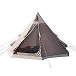 Eurohike Teepee 4 Man Tent with Easy to Pitch 1 Pole Construction & Sewn in Groundsheet, 4 Person, Waterproof & Ventilated, Ideal for Festivals, Wild Camping Trips, Backpacking & Hiking (Grey)