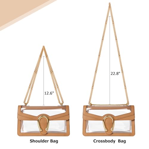 Image of Joryin Women's Stadium Approved Crossbody Bag for Women, Small Clear Bag Shoudler Purse with Chain Strap