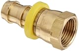 Dixon 287-0812 Brass 45 Degree SAE/37 Degree JIC Swivel Push On Fitting, Adapter, 3/4'-16 UNF Female x 1/2' Hose ID Barbed