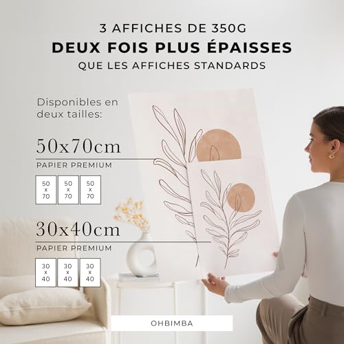 Poster Mural Tableaux Deco Boho Salon et Chambre Maison 3x - 3