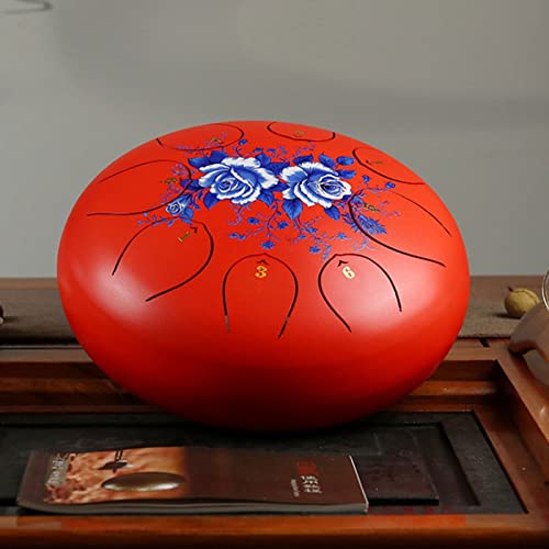 Tambor de lengüetas de acero de 12 pulgadas, patrón Ethereal Drum con mochila, libro de música, mazas, escalas y anillos para dedos para camping, meditación o yoga Tambor de lengüetas de acero Lotus (Color: B) miniatura 5