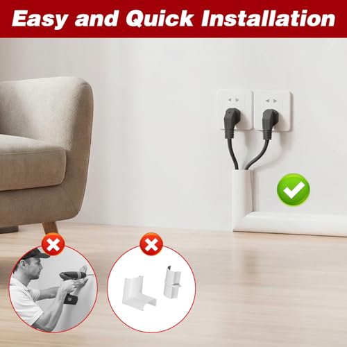 Ocultador de cables para TV montada en pared, cubrecables autoadhesivo de 41" para paredes, organizador de cables flexible de silicona blanco miniatura 3