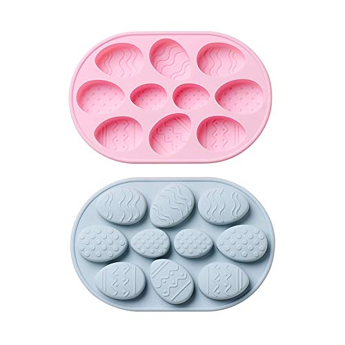 Easter Silicone Cake Mold Diy Easter Egg Chocolate Mold Candy Molds 2Pcs 10 Cavities Gingerbread Baking Tools 3D Fondant Sugar Mold For Easter Cake Decorations Holiday Accessories #TOP1
