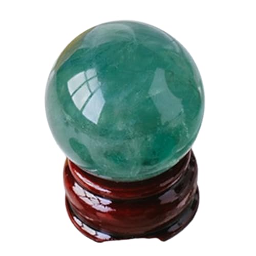 Green Fluorite Crystal Ball Gemstone Sphere Polished Divination Ball Ornaments for Divination Photography Decoration,40~50mm