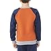 Fruit of the Loom Boy's Fleece Crewneck Sweatshirt, Mason Orange Heather / T.Blue Heather / Athletic Heather, Small