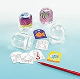 schneekugel selber machen Höhe: 5 cm Baker Ross Schneekugeln mit Einlage zum Ausmalen „Meerestiere“ - zum Basteln für Kinder - Geschenkidee - 4 Stück