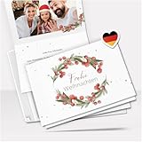 10 Weihnachtskarten personalisiert mit Text & Foto – Premium Grußkarten Set mit Umschlag   Weihnachten individuell gestalten | Klappkarten A6 | personalisierte Weihnachtskarten Vintage modern
