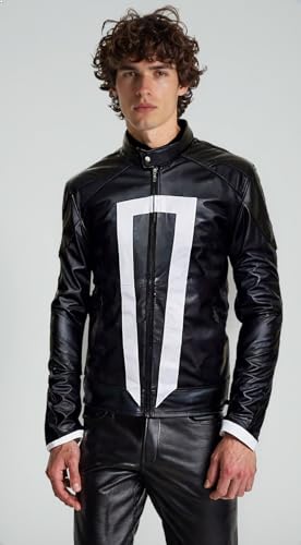 Ghost Designer stylish Rider Men Black Faux PU Leather Jacket4