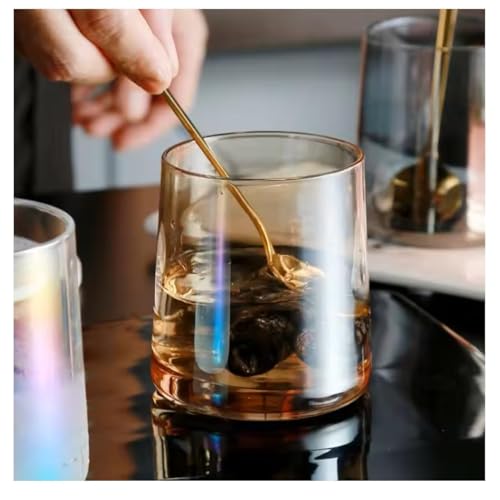 Image of Premium Brown 280 ML Water & Juice Drinking Glasses Set of 6 Vintage Glassware Set for Juice, Cocktail, Mocktail,Whisky All Beverages Everyday Uses for Gift (6, MT-23)