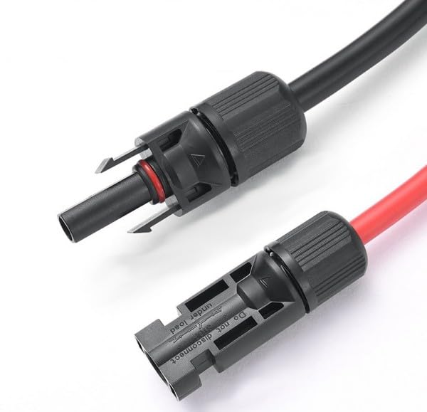 solartronics Doppelpack Solarkabel 4mm² 12m mit Solarstecker Rot/Schwarz | PV Kabel Verlängerung für Solarpanel, H1Z2Z2-K, UV-Beständig, Halogenfrei, Flexibel, TÜV Rheinland, Made in Germany, 4x12m