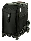 Zuca Stealth Sport Insert Bag (Black, Black embroidery) with Black Non-Flashing-Wheels Sport Frame