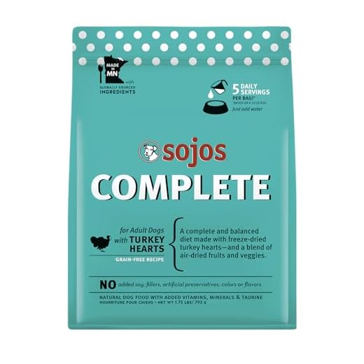 Sojos Complete Freeze Dried Raw Adult Dry Dog Food, Grain Free, Natural, Turkey Recipe, 1.75 lb Bag