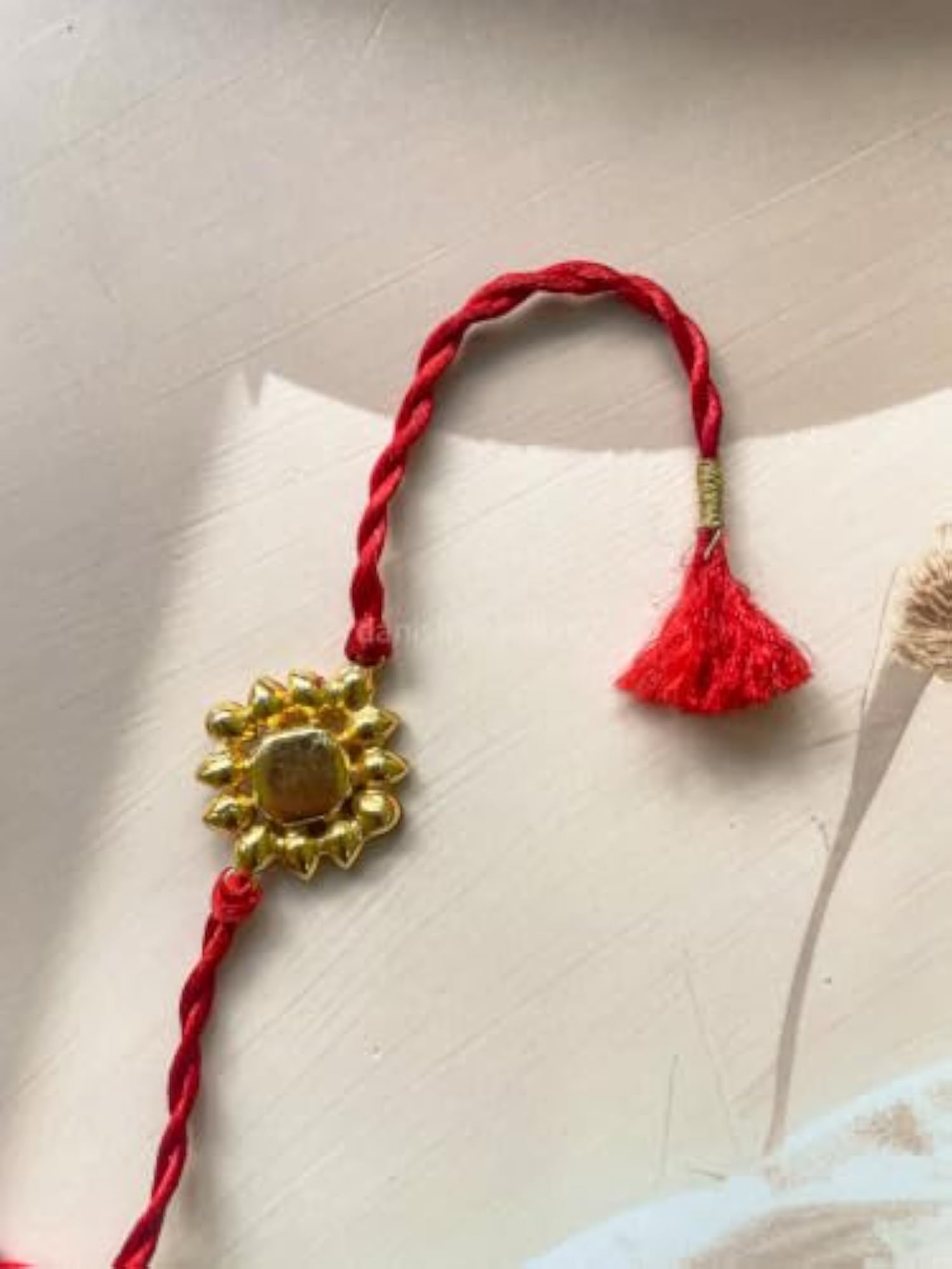 Handmade Kundan Floral Rakhi for Brother, Traditional Gift