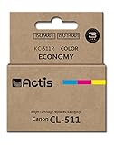 Capacidad: 12 ml Actis Cartucho de Tinta Kc-511R para Impresora Canon, Compatible con Canon Cl-511; estándar; 12 ml; Color