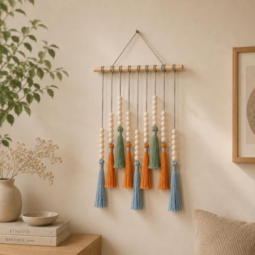 Image of Nostrae by Ekhasa Macrame Wall Hanging Leaves | Boho Wall Hanging Big Size | Handmade Macrame Wall Decor for Bedroom, Living Room, Balcony & Nursery | Boho Theme Home Decor Tapestry
