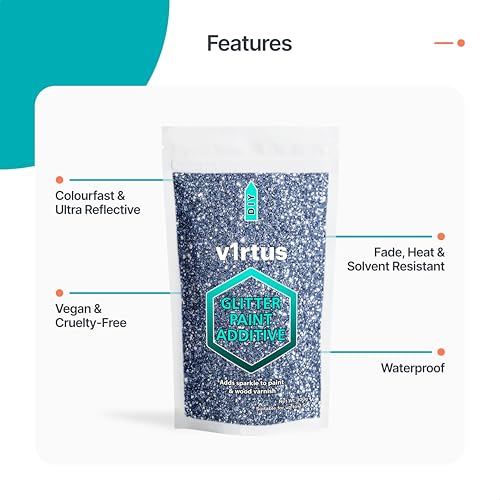 Azure Blue Glitter Paint Additive 100g (3.5oz) | Sparkle Glitter Paint for Walls Interior Exterior, v1rtus