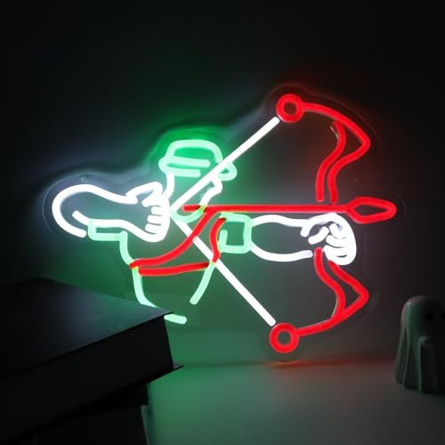 Image of Archery Neon Sign for Sports Fan, Hunting Led Light for Playing Archer Fan, Hunting Decor, Club, Game Room, Wall Decor, Game Sport, Archer Light Up Sign for Man Cave