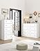 Nicehill White Dresser for Bedroom with 5 Drawers Wooden Dresser Storage Tower, Chest of Drawers for Closet, Living Room, Hallway, Entryway, Fabric Drawer (White)