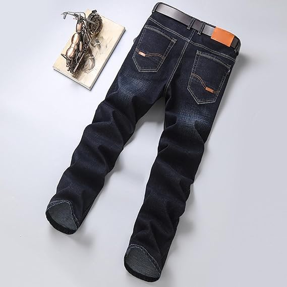 Maiyifu-GJ Men's Slim Fit Stretch Denim Pants Fashion Casual Straight Leg Jeans Elastic Waist Jeans Trousers with Pockets4
