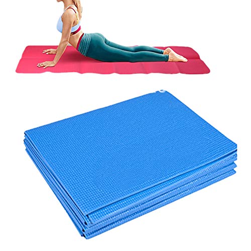 KUENG Yogamattor för kvinnor halkfria pilatesmattor extra tjocka gymmattor för hem tjock eko yogamatta gummi yogamatta blå, 0,4 cm