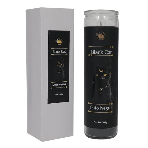 Vrinda® Black Cat – 7-Day Ritual Candle for Protection, Reversal, Power & Good Luck | Hoodoo-Inspired Intention Candle with Herbs & Oils | Spiritual Defense, Magic & Confidence