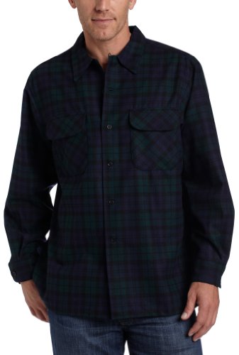 Pendleton Men Long Sleeve Classic Fit Board Wool Shirt, Black Watch Tartan-30069, X-Small