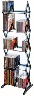 Atlantic 64835195 Mitsu 5 Tier Media Rack 130 CD Multimedia Black
