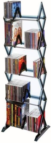 Atlantic 64835195 Mitsu 5 Tier Media Rack 130 CD Multimedia Black