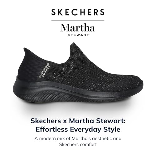 Skechers Women's Martha Stewart Ultra Flex 3.0 Hands Free Slip-INS - Neptune,Black,7.5M