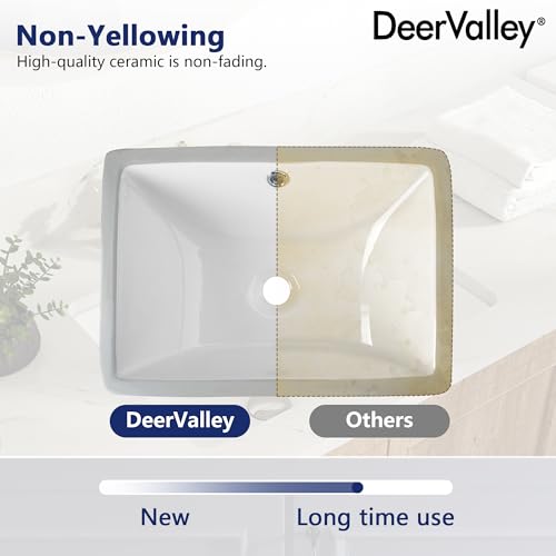 DeerValley 18"x13" Rectangular Undermount Bathroom Sink with Overflow by DeerValley - Used condition - Image 8