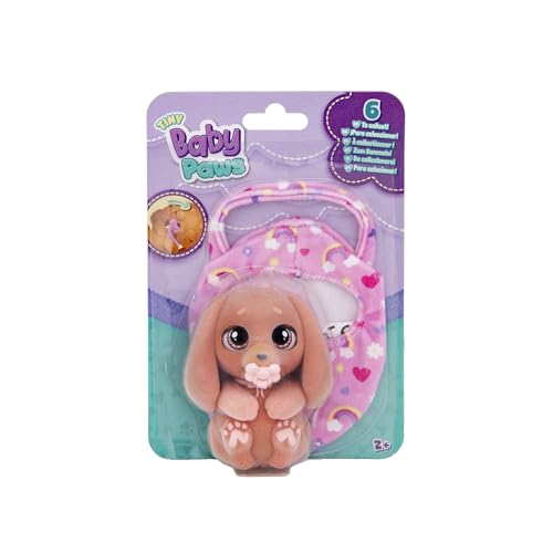 BABY PAWS, TINY Collectible Pet Figures, die ihre Augen schließen und eine Tragetasche enthalten. Kinder ab 3 Jahren und älter