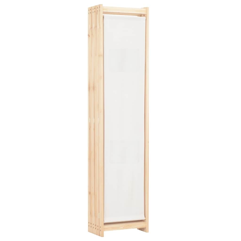Parawan Przegroda 6 Paneli Tkanina Kremowy 240x170x4 cm