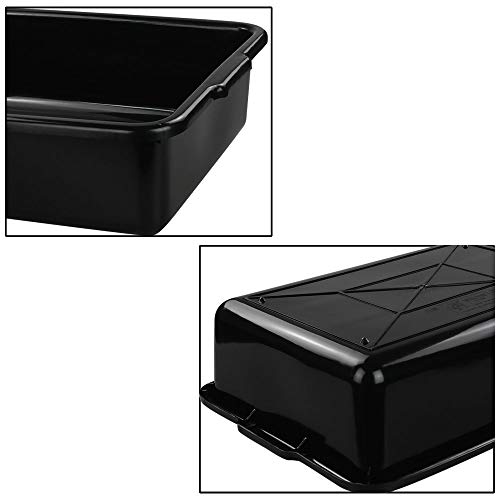 HOMMP 4-Pack Large Plastic Commercial Bus Tubs, 22 L Rectangle Utility Bus Box